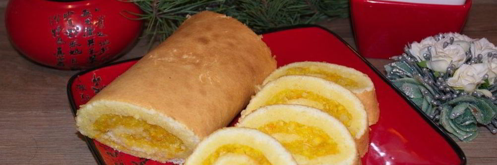 Сладкий новогодний рулет