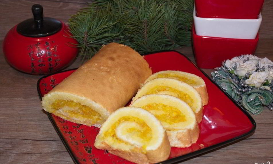 Рецепт сладкий новогодний рулет