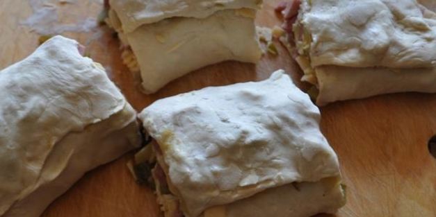 слоеный рулет с ветчиной и сыром