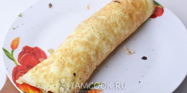 яичный рулет с грибами
