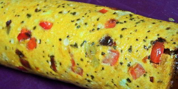 яичный рулет с печенкой