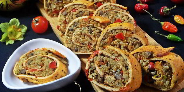 яичный рулет с печенкой