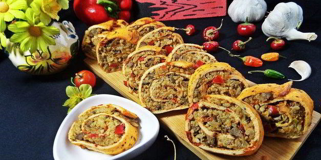 яичный рулет с печенкой