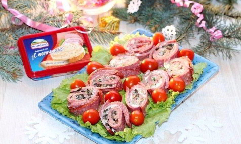 Рецепт закусочный рулет с сыром hochland