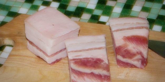 сало с чесноком