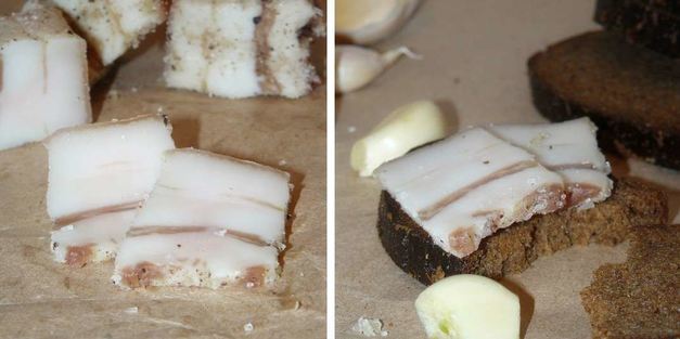 сало с чесноком