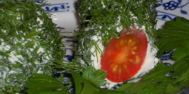 сырная закуска с помидорами