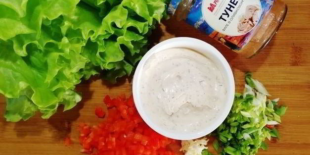 сырные корзиночки с салатом из тунца