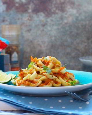 Теплая закуска с овощами и морепродуктами