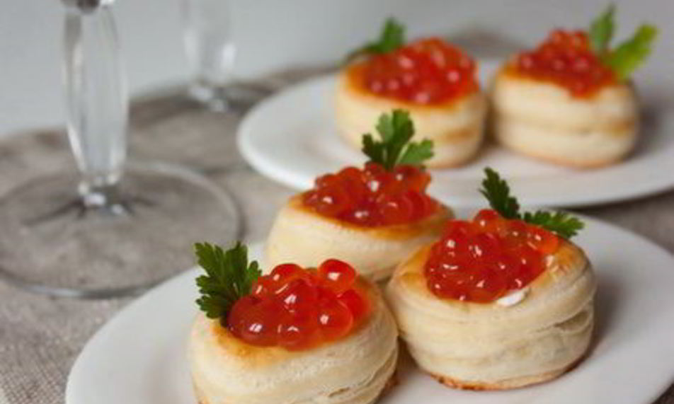 Рецепт волованы с красной икрой