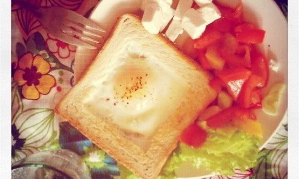 Рецепт яичница в хлебе