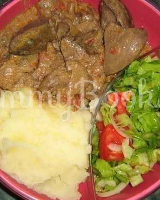 Закуска из печени по-французски с гарниром