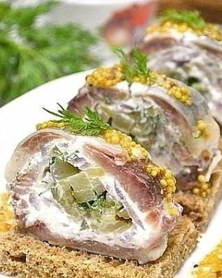 Закуска из сельди со сливочным сыром