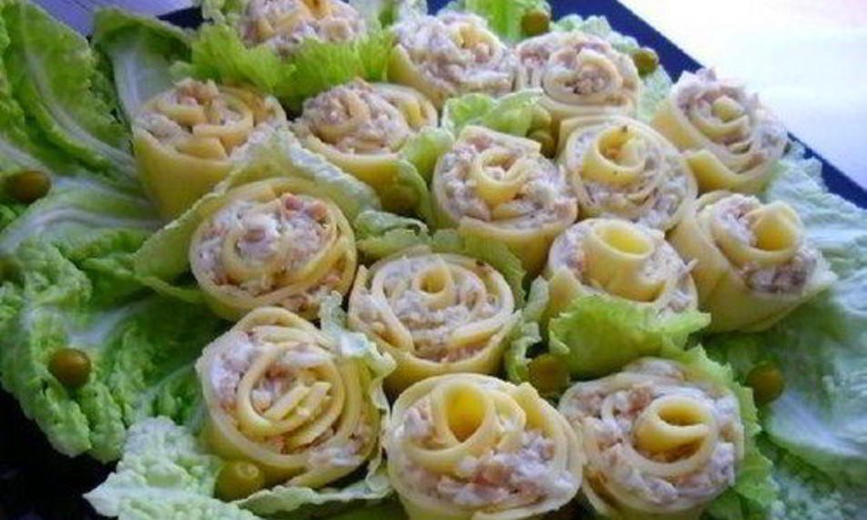 Рецепт закуска из сыра розы для милых дам